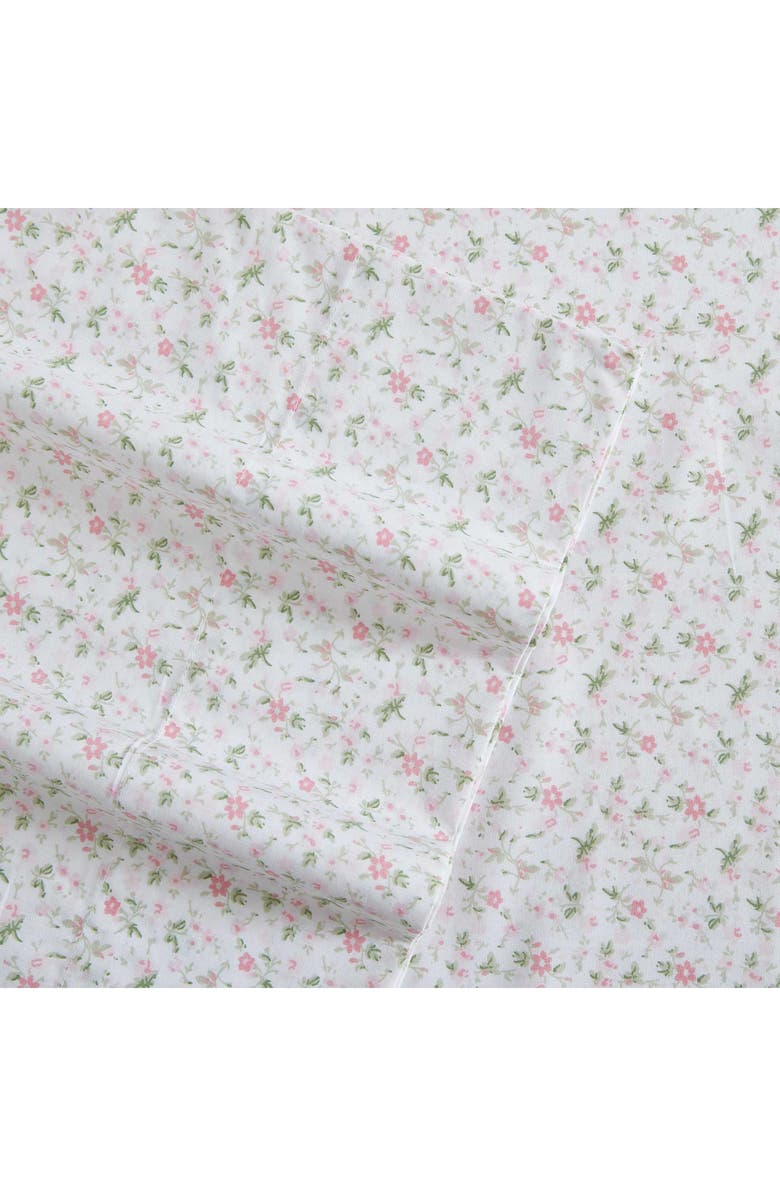 Laura Ashley Evie 4-Piece Cotton Sheet Set, Alternate, color, Pink