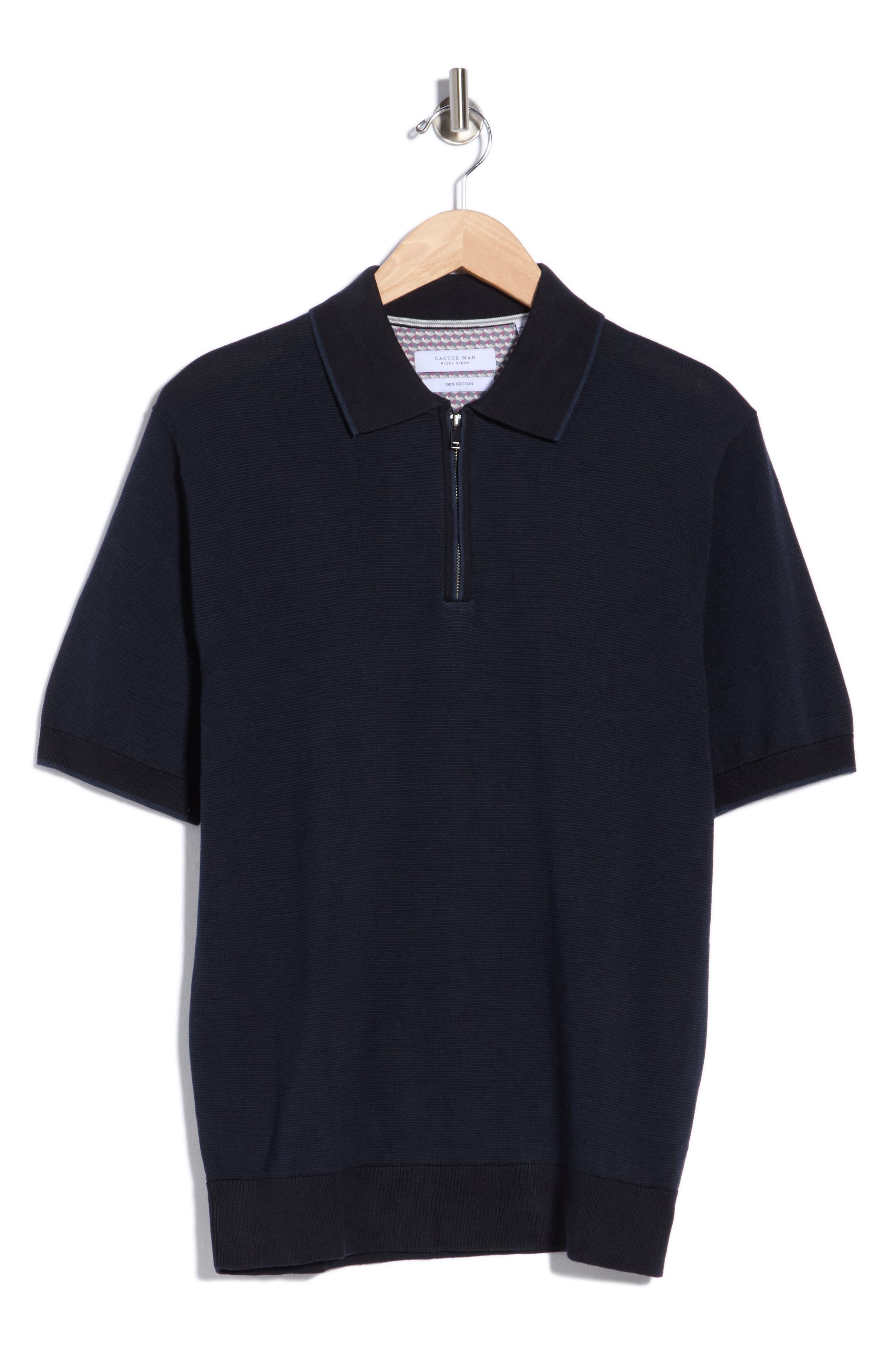 Cactus Man Textured Quarter Zip Polo
