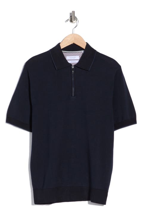 Textured Quarter Zip Polo