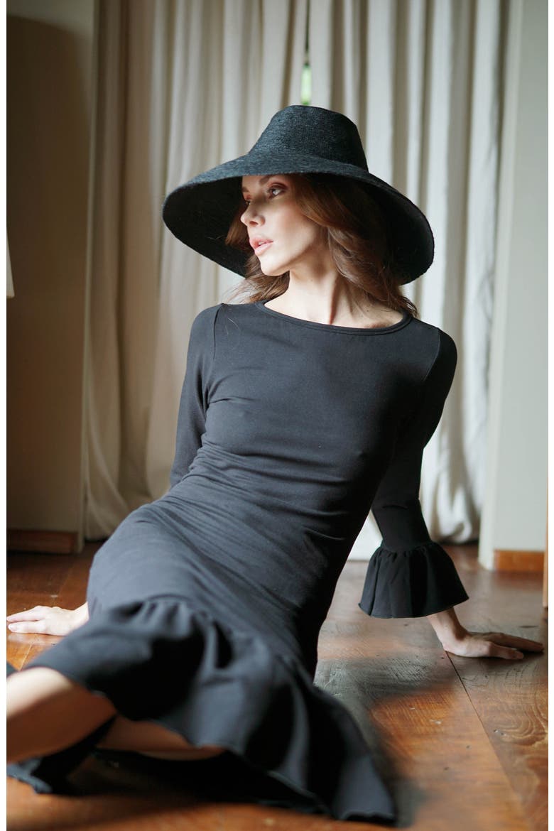 The Riri Jute Handwoven Straw Hat, Alternate, color, Black