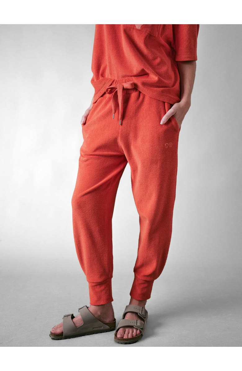 Cape Cove Sea Coral Slim Terry Pant, Main, color, Burnt Orange