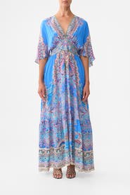 Camilla Waisted Dress With Hem Ruffle Footsteps In Folklore
