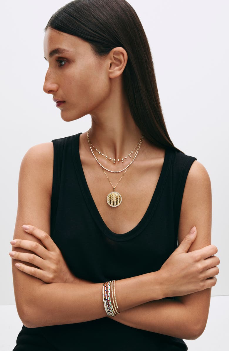 Bony Levy Audrey Frontal Diamond Tennis Necklace, Alternate, color, 18K Yellow Gold