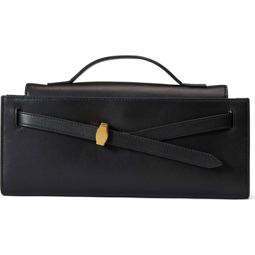 Veronica Beard Dash Belt Leather Clutch Bag In Black