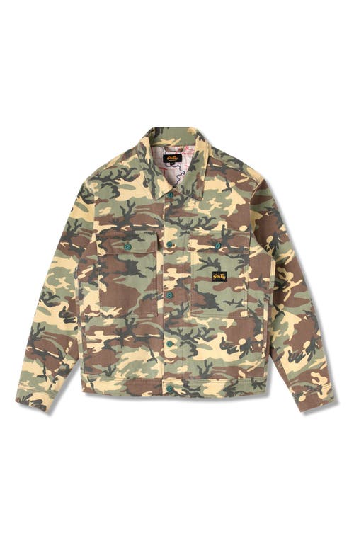 STAN RAY Woodland Camo Lined Cotton Canvas Trucker Jacket in Woodland Dpm Duck  product