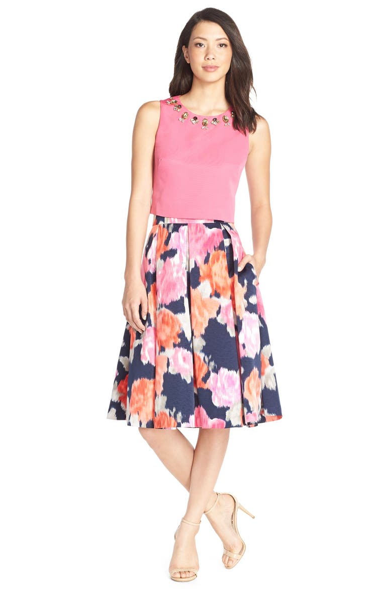 Embellished Faille Top, Alternate, color, PINK