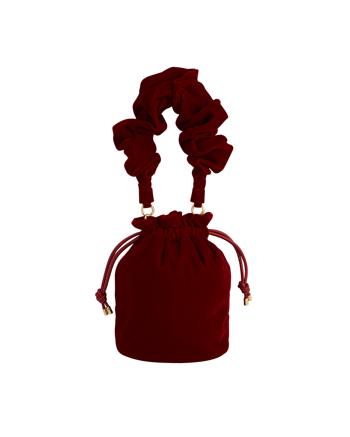Fable England Red Velvet Bucket Bag, Alternate, color, Ruby Red