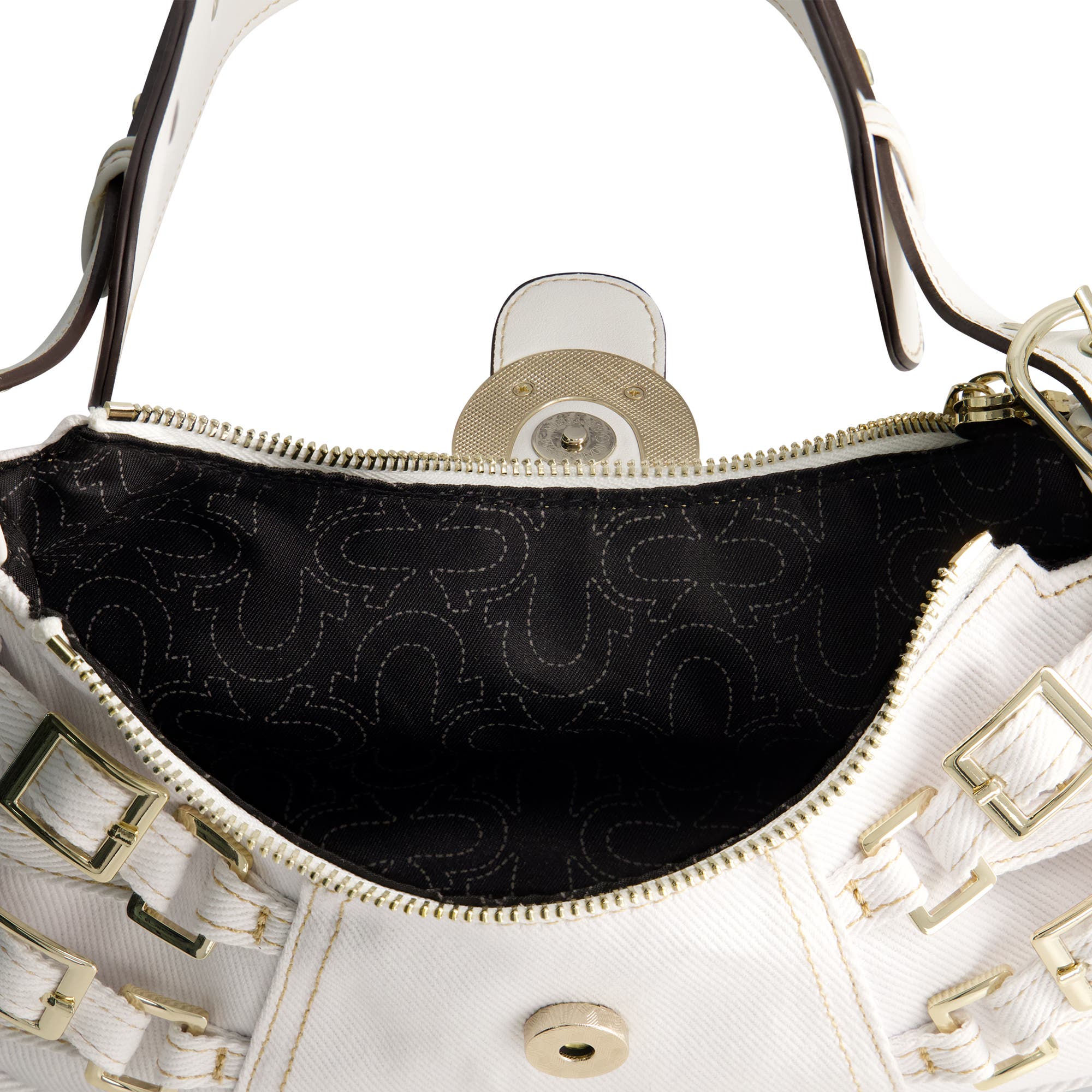 True Religion Multi-Strap Denim Shoulder Bag, Alternate, color, White