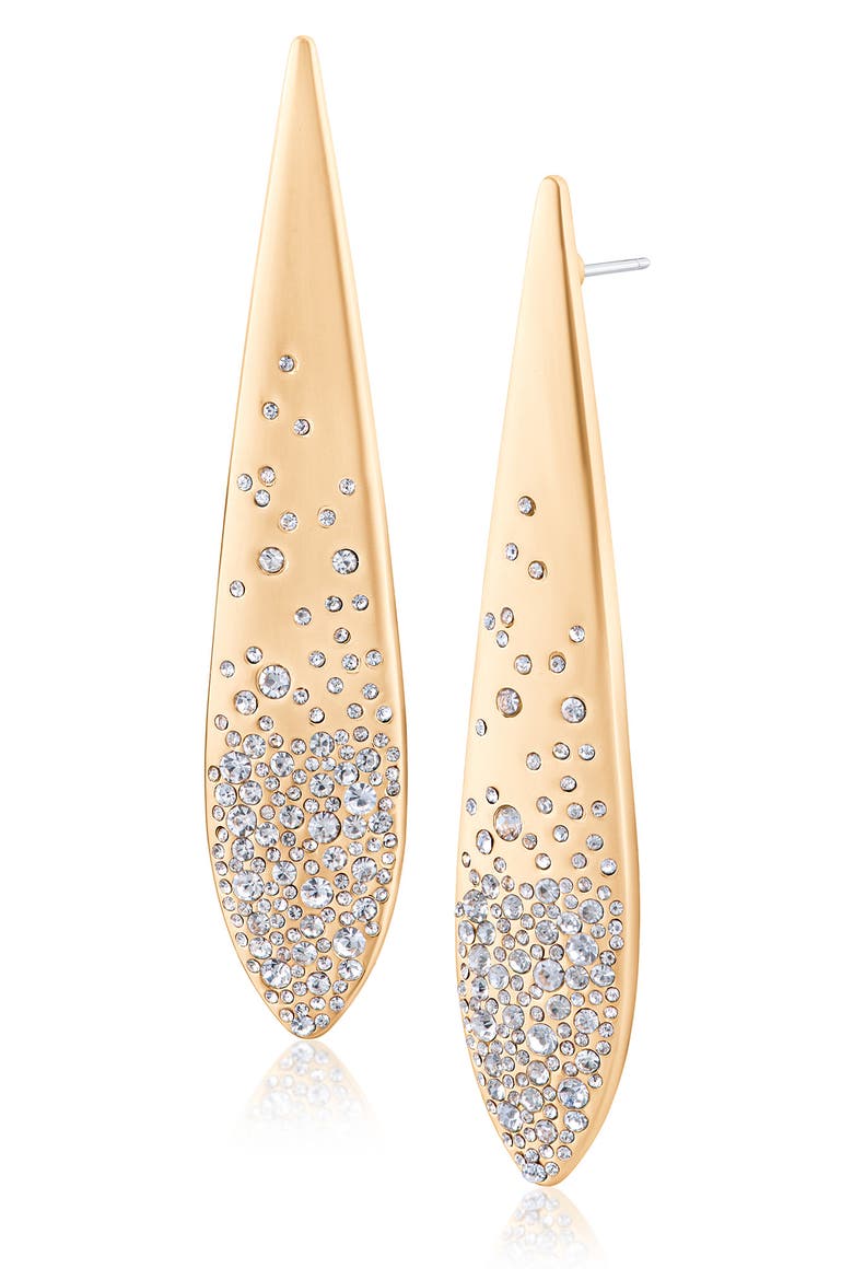 Scattered Crystal Teardrop Earrings (Nordstrom Exclusive), Main, color, CLEAR/ GOLD