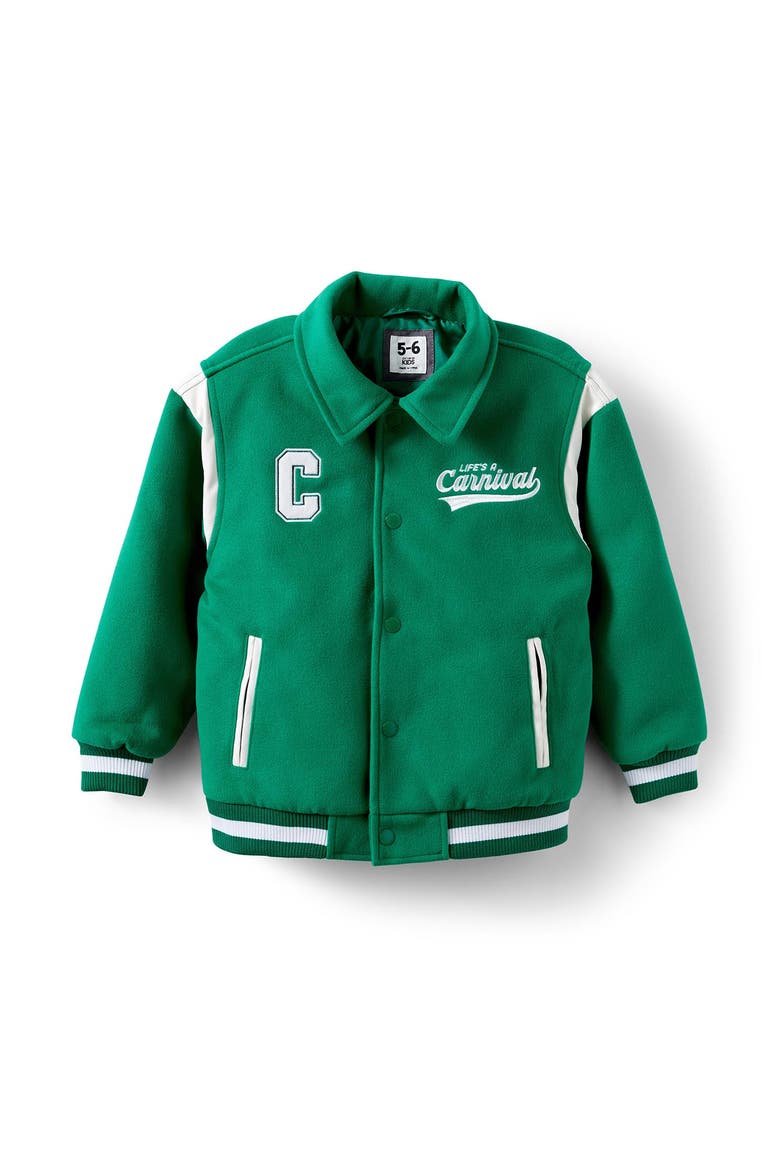 Kid's Caleb Coaches Bomber Jacket, Main, color, Deep Mint Vanilla Life S A