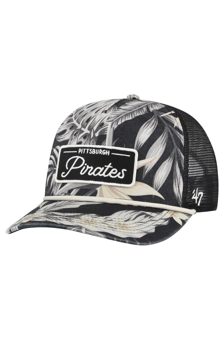 '47 Men's '47 Black Pittsburgh Pirates Tropicalia Trucker Hitch Adjustable Hat, Main, color, Black