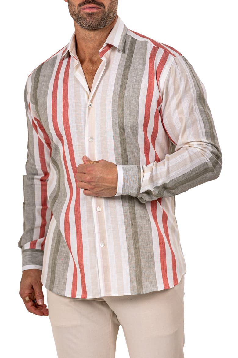 Fibonacci Marthy Contemporary Fit Button-Up Shirt, Alternate, color, WHITE/MULTI