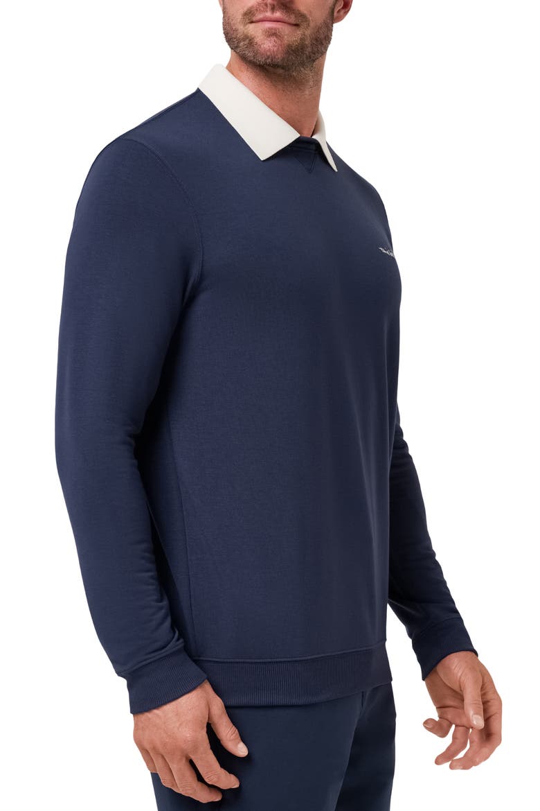 Amenities Collared Sweatshirt, Alternate, color, TOTAL ECLIPSE