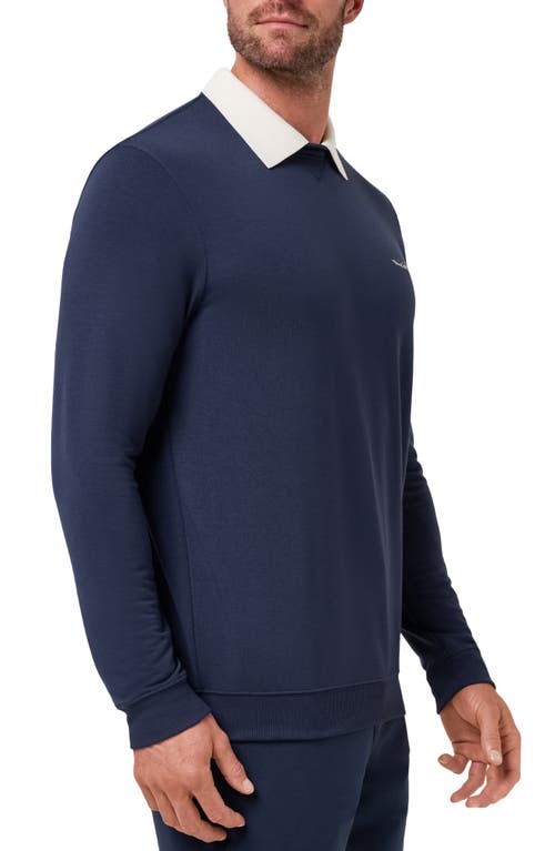 Travismathew Amenities Collared Sweatshirt In Blue