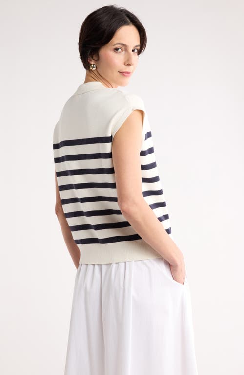Nordstrom Rack Sleeveless Popover Polo Sweater In White