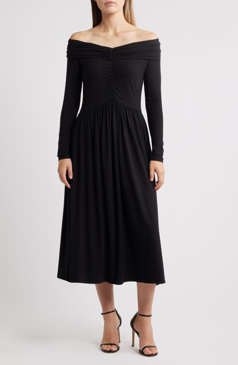 Olia Off the Shoulder Long Sleeve Dress