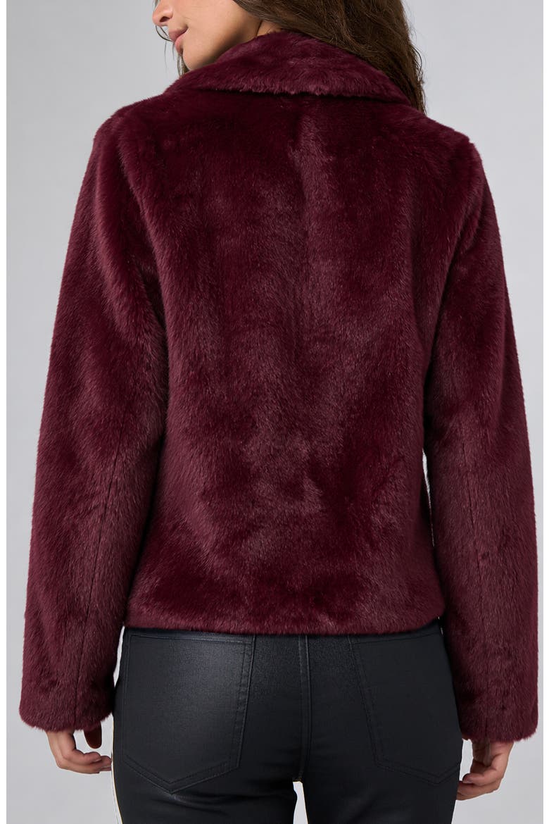 Faux Fur Jacket, Alternate, color, DARK OXBLOOD