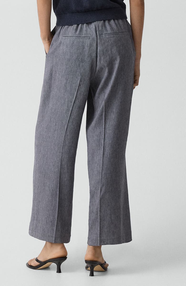 Theory Classic Straight Leg Linen Blend Pants, Alternate, color, Ink Blue