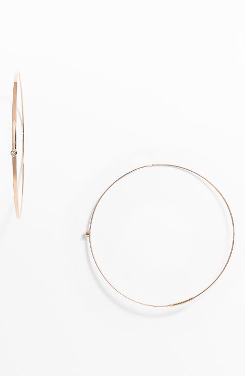 Lana Jewelry 'Large Flat Magic' Diamond Hoop Earrings