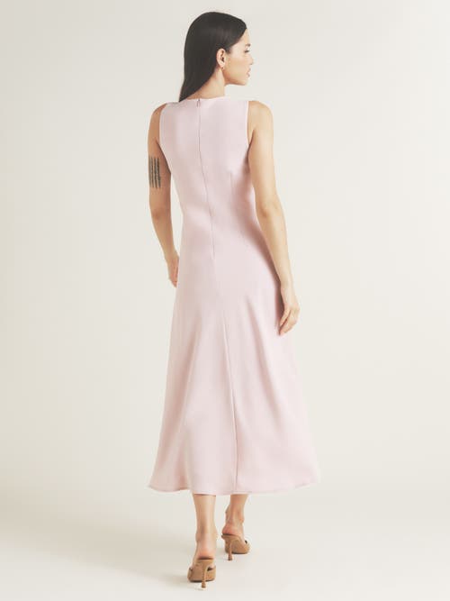Six Stories Daphne Knot Detail Sleeveless Midi Dress In Pink