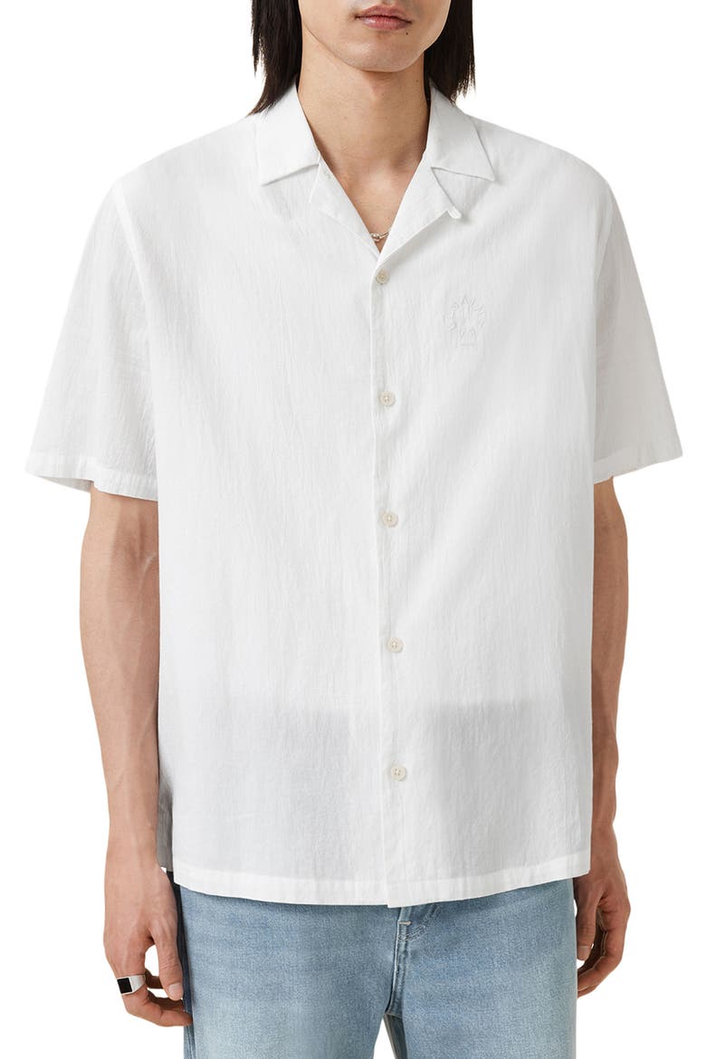 Haven Short Sleeve Camp Shirt, Main, color, WHITE