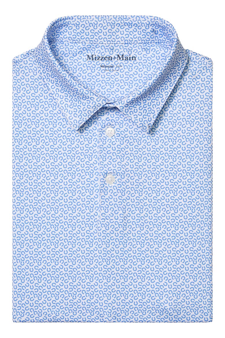 Versa Trim Fit Performance Golf Polo, Alternate, color, SKYLINE BLUE LUCKY TOSS