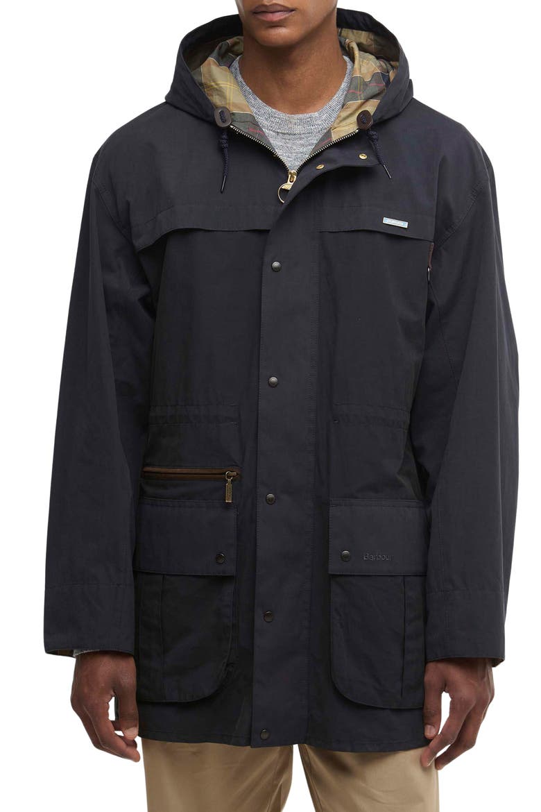 Icons Durham Waterproof Hooded Raincoat, Main, color, NAVY