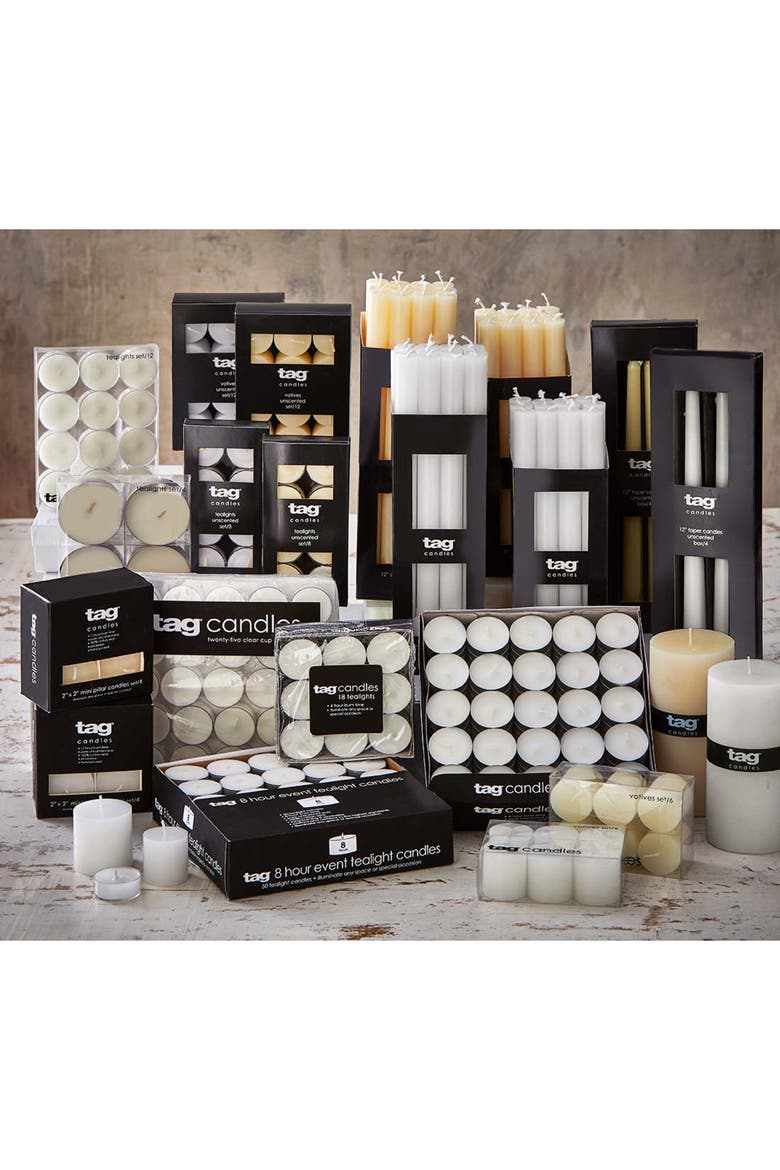 Chapel Ivory Pillar Candles Unscented Drip-Free Set of 6, Alternate, color, Beige