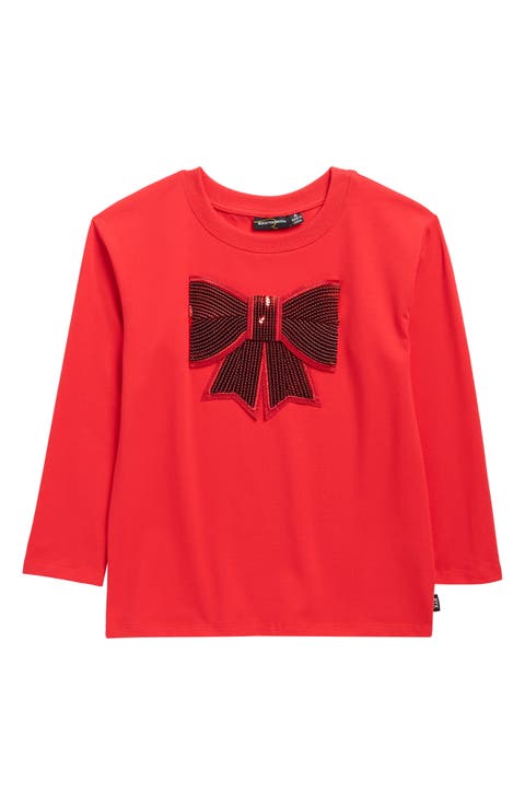 Kids' Sequin Bow Long Sleeve T-Shirt (Toddler, Little Kid & Big Kid)