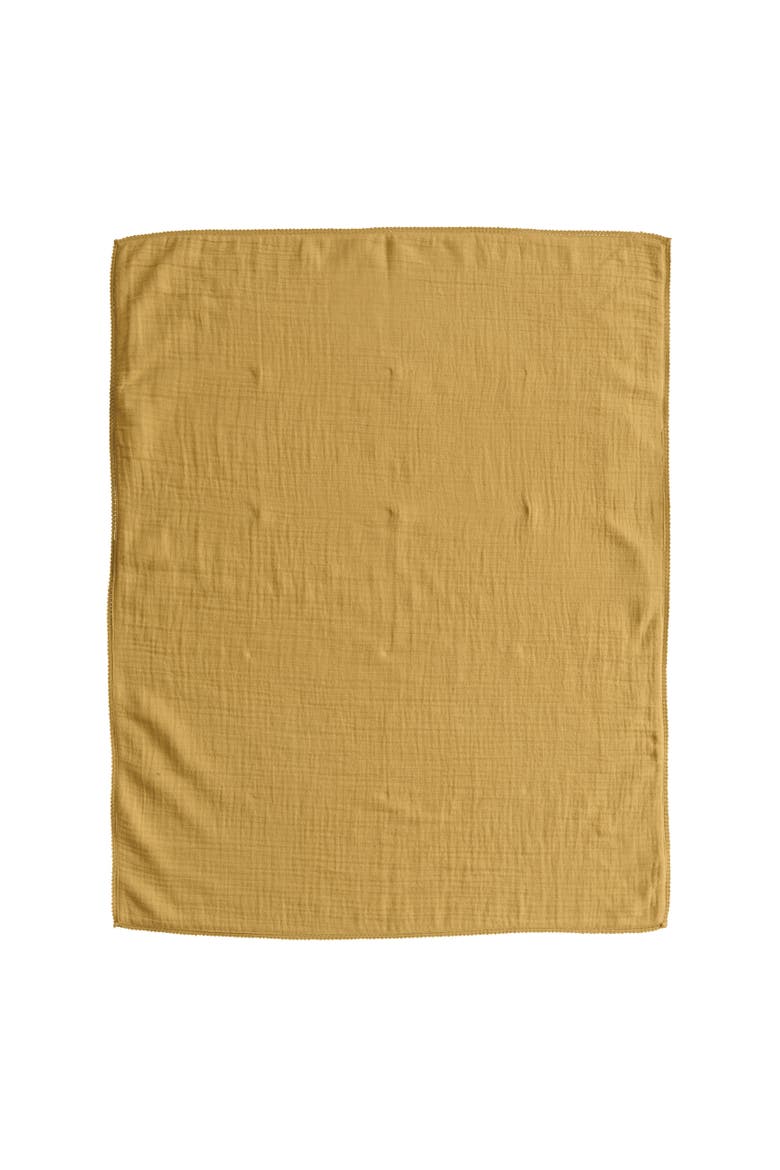Cotton Double Cloth Baby Blanket with Trim in Bag, Main, color, Yellow