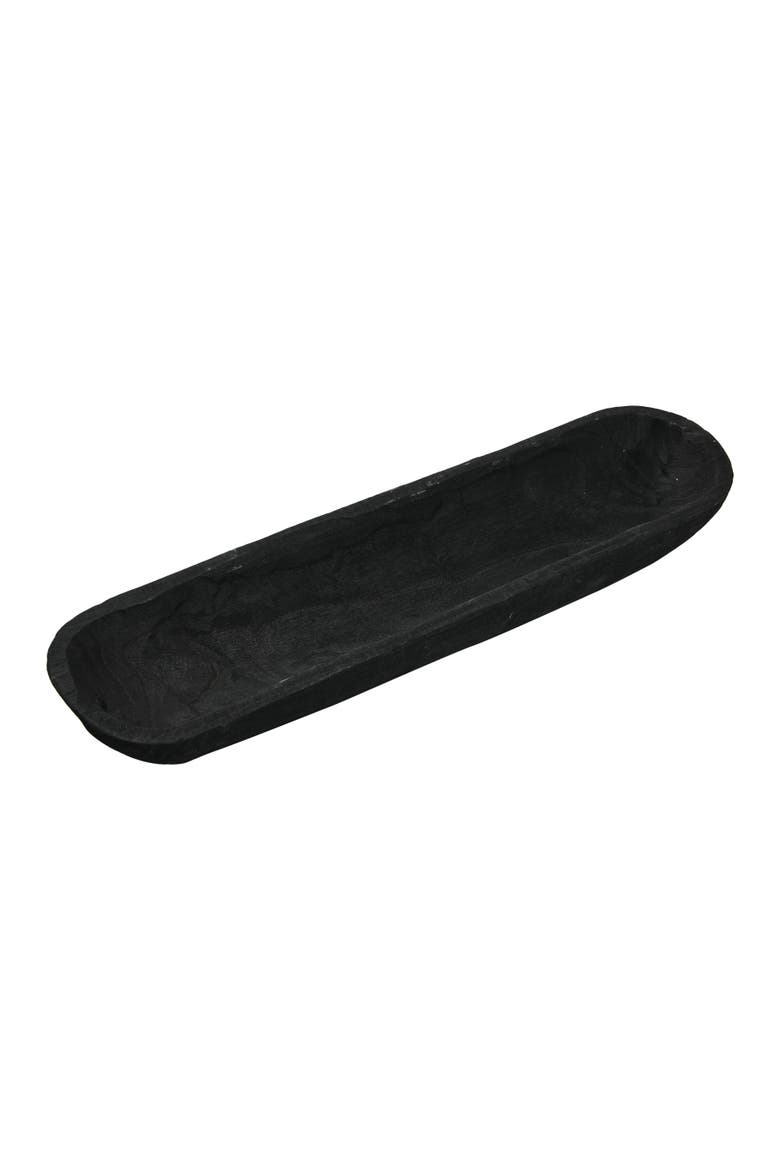 Decorative Paulownia Wood Bowl, Black, Alternate, color, Black