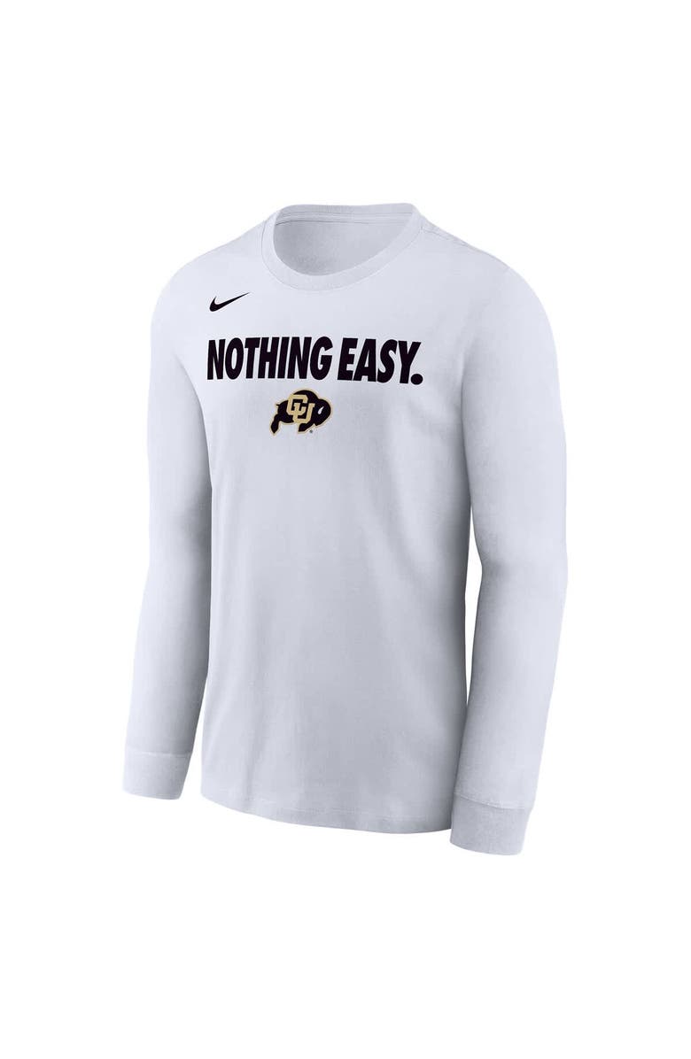 Nike Men's Nike White Colorado Buffaloes 2025 On-Court Bench Long Sleeve T-Shirt, Alternate, color,
