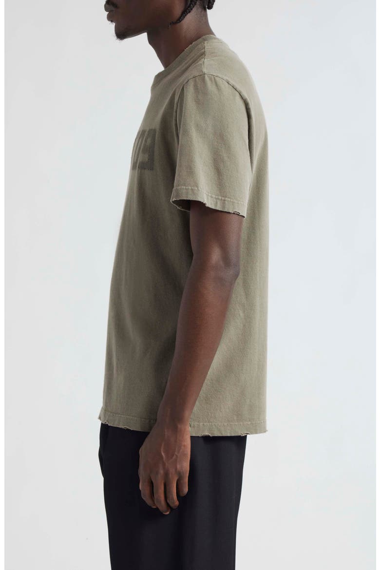 Distressed Upside Down Logo Cotton Graphic Tee, Alternate, color, DUSTY OLIVE