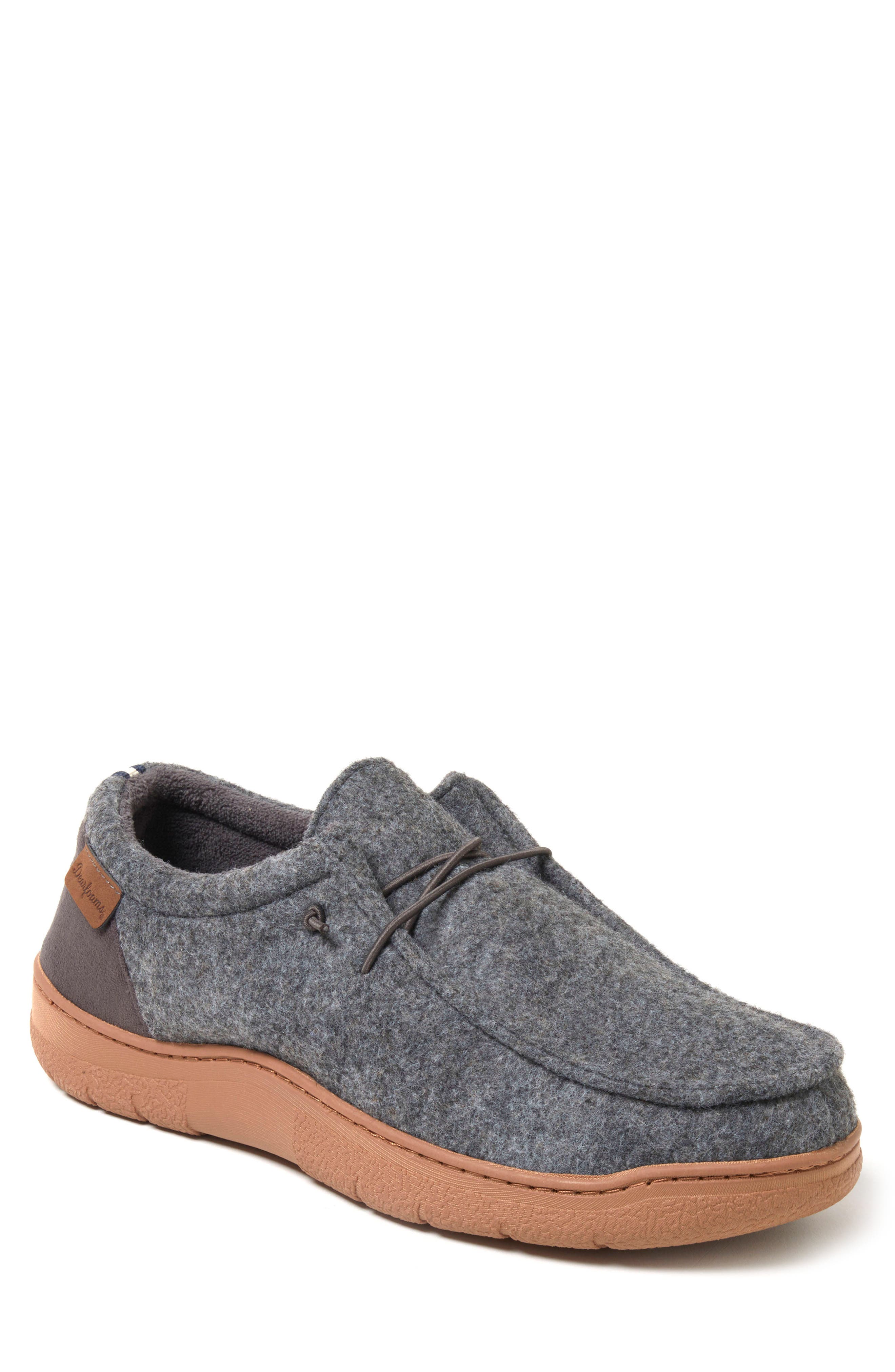 DEARFOAMS Bennet Chukka Slippers, Main, color, Dark Heather Grey