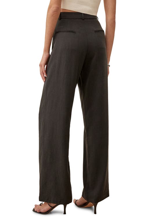 Reformation Mason High Waist Wide Leg Pants In Green