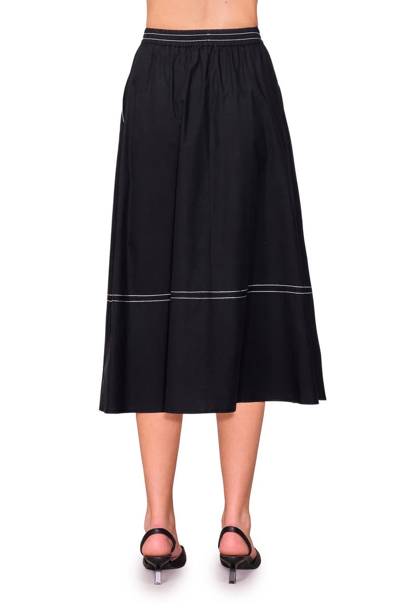 MELLODAY Contrast Stitch Poplin A-Line Skirt, Alternate, color, 
