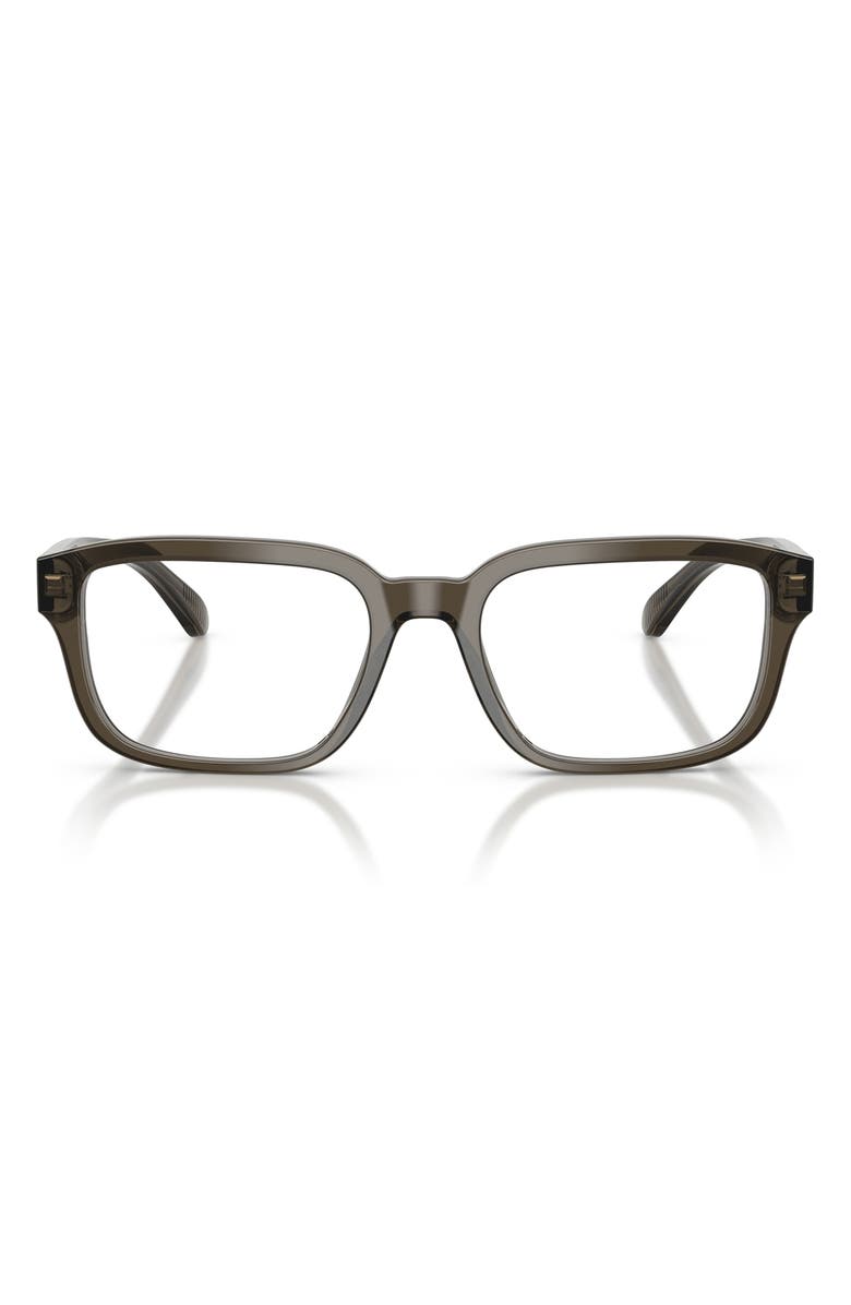 Emporio Armani 55mm Pillow Optical Glasses, Main, color, Shiny Grey / Demo Lens