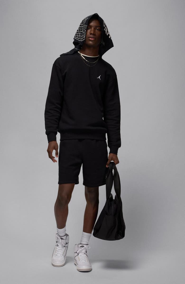 Nike Jordan Break Fleece Crewneck Sweatshirt, Alternate, color, Black/ White