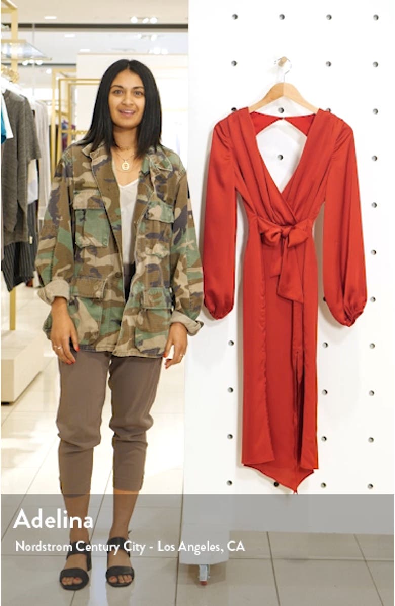 Emilia Long Sleeve Satin Dress, sales video thumbnail