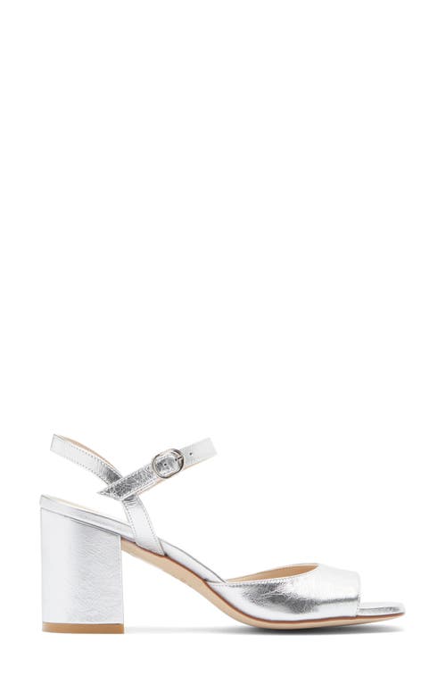 Stuart Weitzman Tia 75 Block Heel Sandal In Silver
