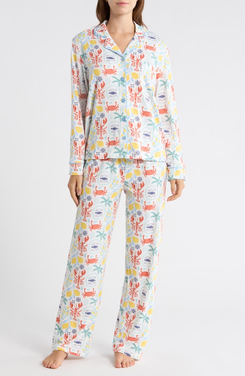 PJ Salvage Cloud Jersey Pajamas, Main, color, Ivory