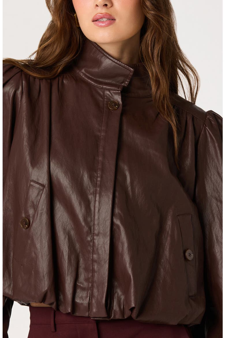 Estero Faux Leather Jacket, Alternate, color, BROWN