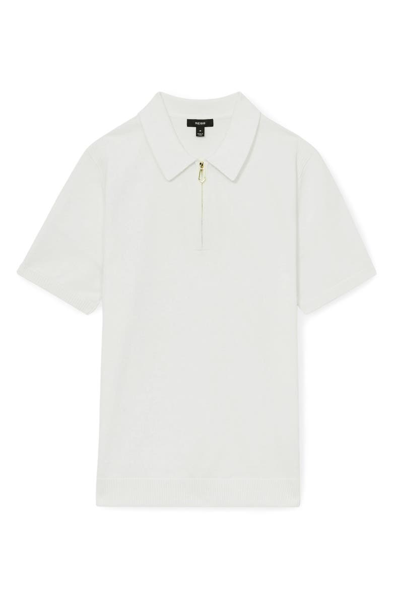 Reiss Berkely Quarter Zip Polo, Alternate, color, White