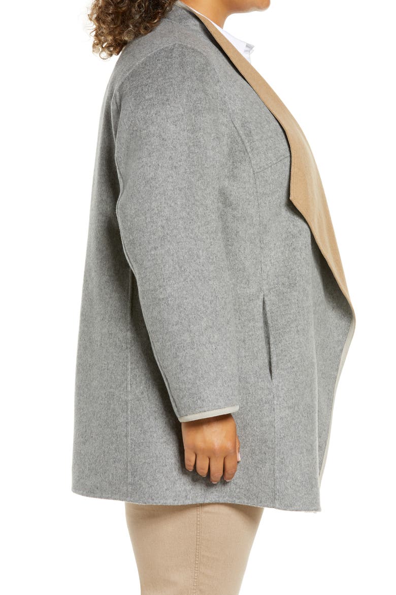 Valasca Reversible Wool & Cashmere Jacket, Alternate, color, NICKEL MELANGE/ CAMEL