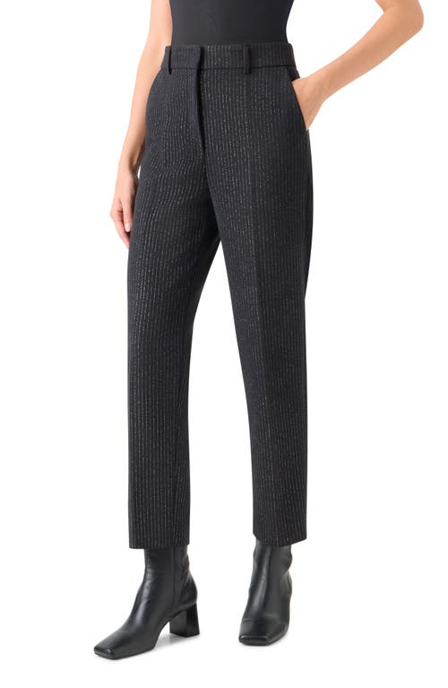 Akris Punto Metallic Pinstripe Slim Ankle Pants In Black