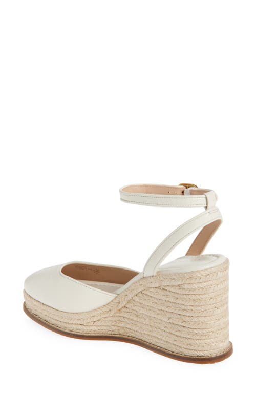 Cole Haan Cloudfeel Platform Wedge Espadrille In Ivory Leather