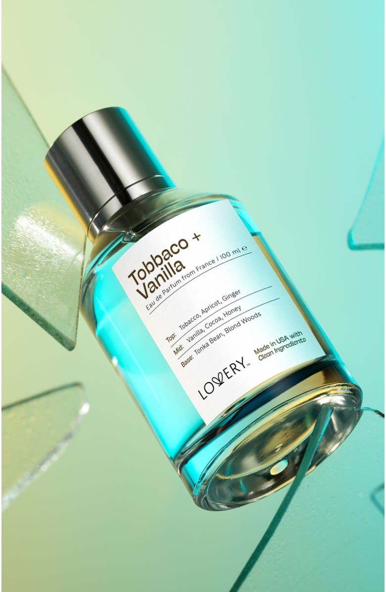 Lovery Tobacco and Vanilla Eau de Parfum, Made in USA, 3.4 oz, Alternate, color, Silver, White, Cream, Black