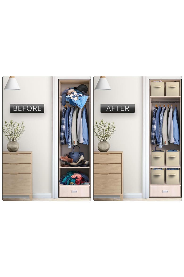 Collapsible Storage Cube, Alternate, color, BEIGE
