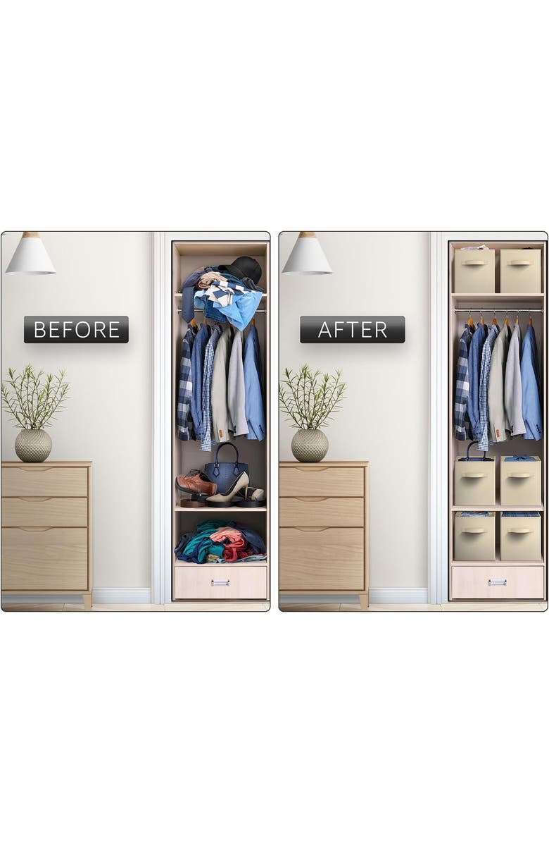 SORBUS Collapsible Storage Cube, Alternate, color, Beige