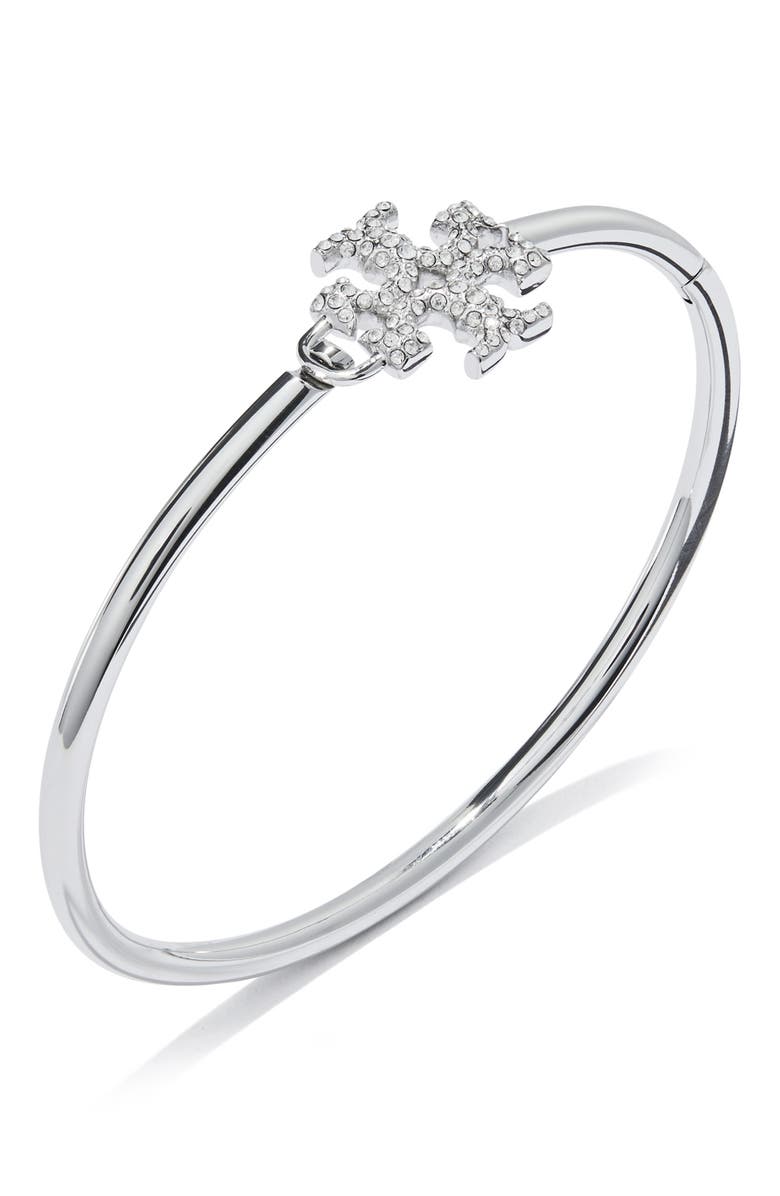 Tory Burch Eleanor Pavé Hinged Cuff Bracelet, Alternate, color,